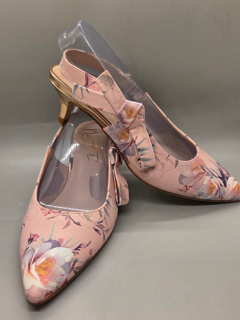 Nanette Lepore Rhona slingback kitten heels in a pink floral Size 6M